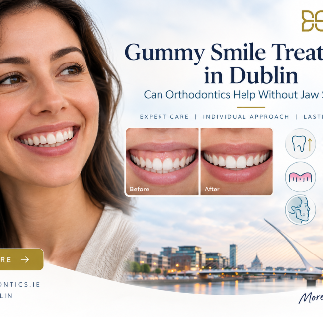 Gummy smile treatment in Dublin with orthodontic TADs, laser gingivectomy and jaw surgery options at Lusk Orthodontics